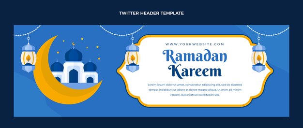 Free Vector flat ramadan twitter header