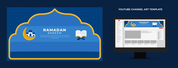 Flat ramadan youtube channel art