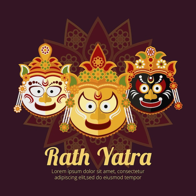 Flat rath yatra illustration