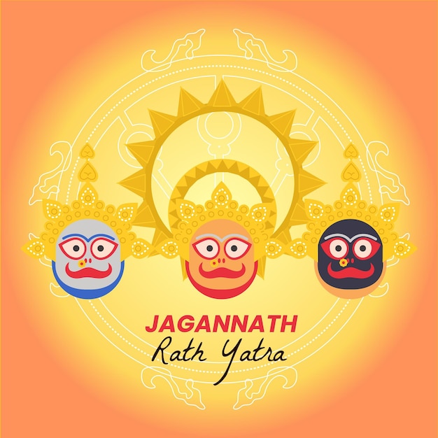 Flat rath yatra illustration