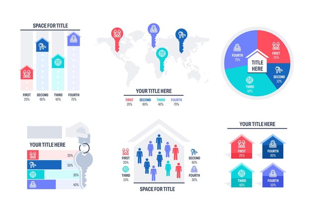 Flat real estate infographics