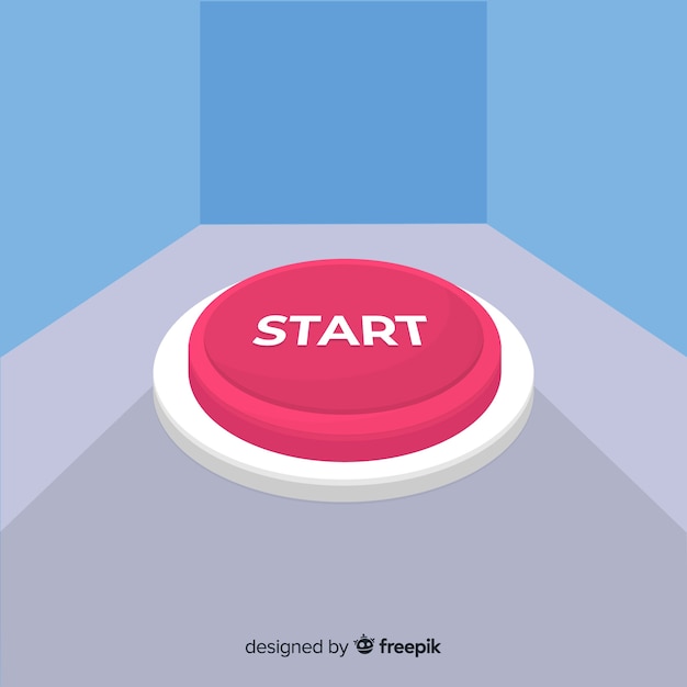 Free Vector flat red start button