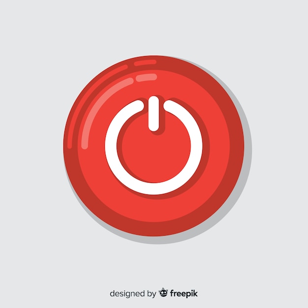 Flat red start button