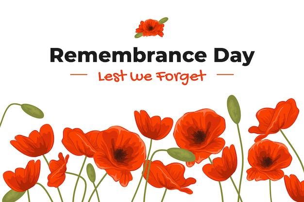 Free vector flat remembrance day background