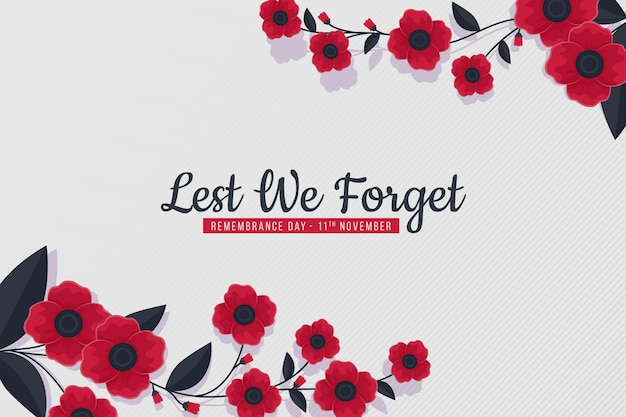 Free Vector flat remembrance day background