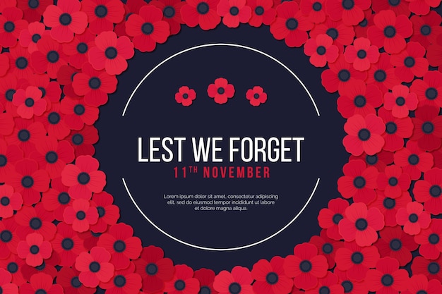 Free vector flat remembrance day background