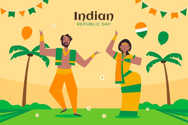 Flat republic day background