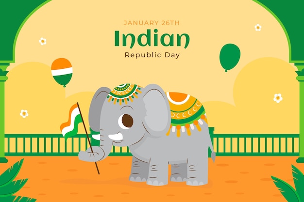 Flat republic day background