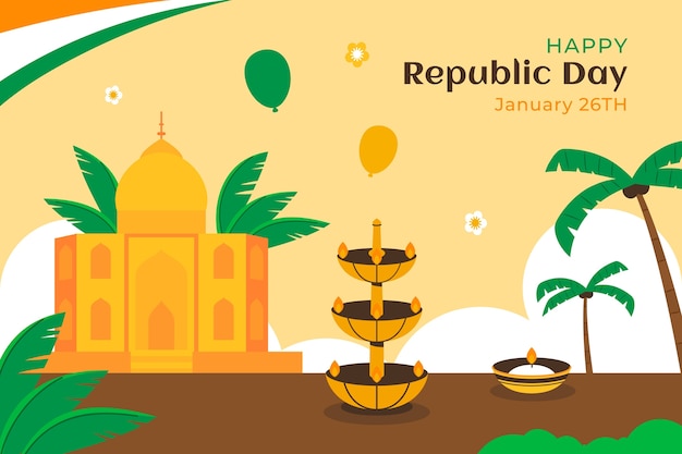 Flat republic day background