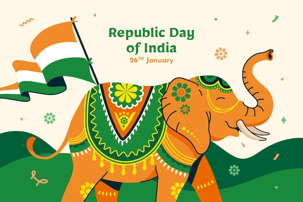 Flat republic day background