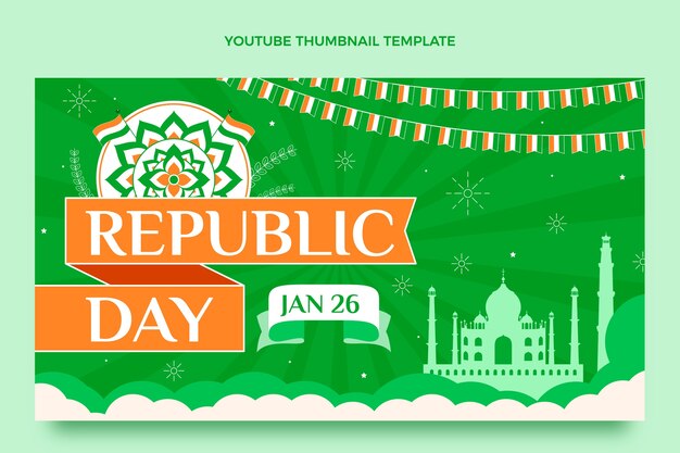 Flat republic day youtube thumbnail