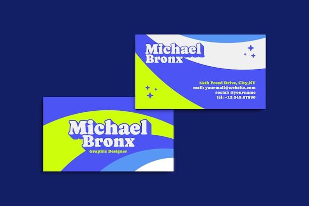 Free Vector flat retro business card