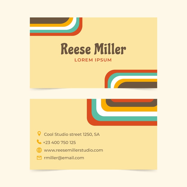 Flat retro horizontal banner template