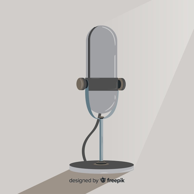 Free Vector flat retro microphone