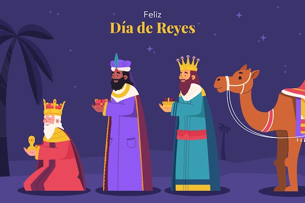 Free Vector flat reyes magos background