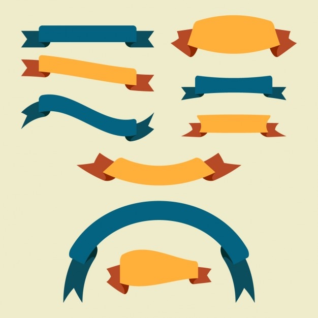 Free Vector flat ribbon collection