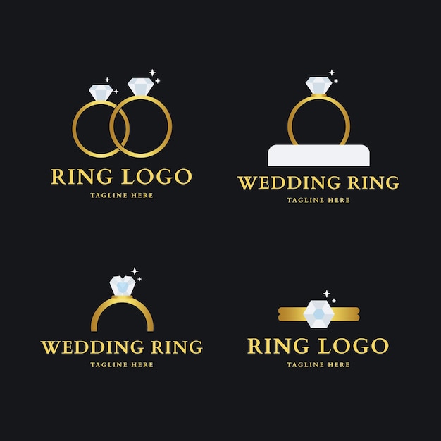 Free Vector flat ring logo collection