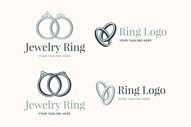 Free Vector flat ring logo template collection