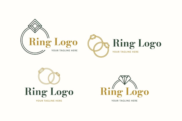 Flat ring logo template collection