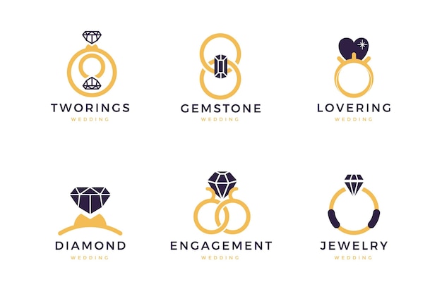 Flat ring logo template collection