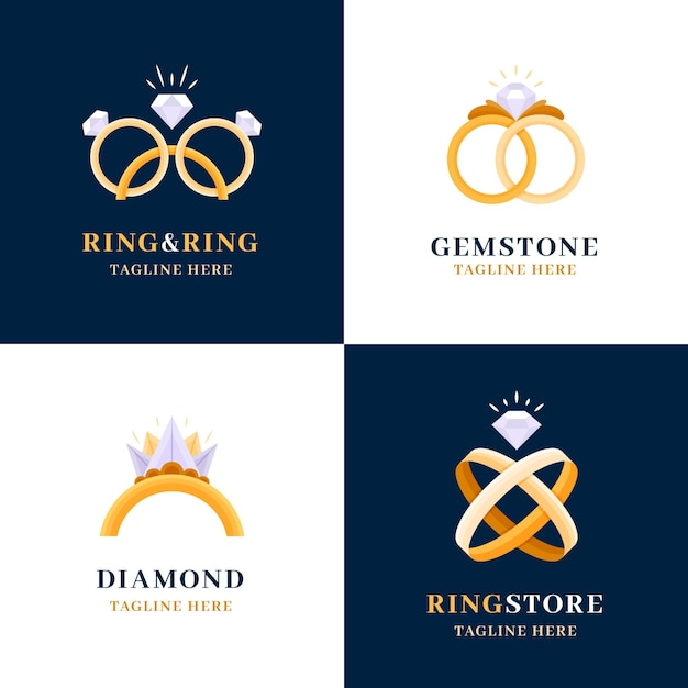 Flat ring logo template collection