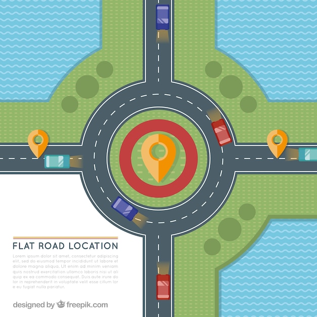 Free Vector flat road location