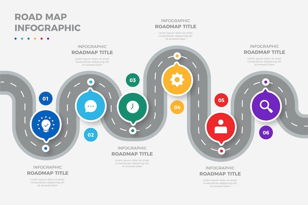 Free Vector flat roadmap infographic template