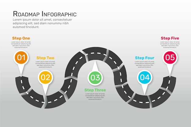 Flat roadmap infographic template