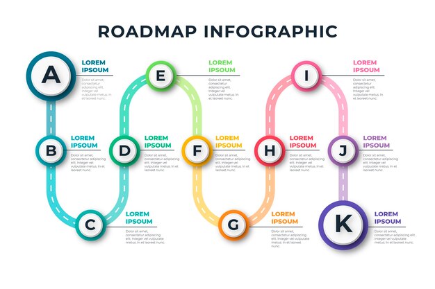 Flat roadmap infographic template