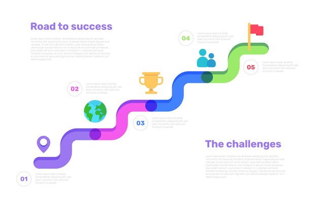 Flat roadmap infographic template