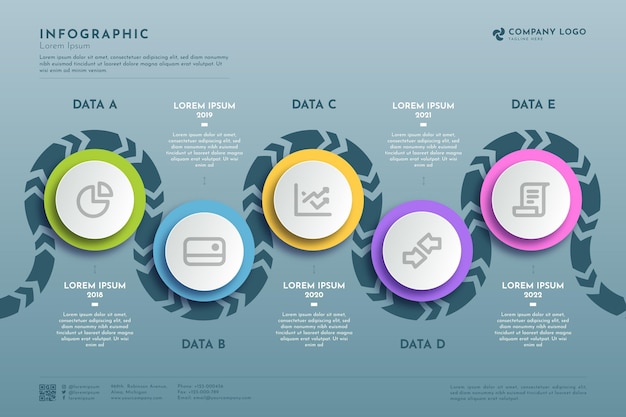 Flat roadmap infographic template