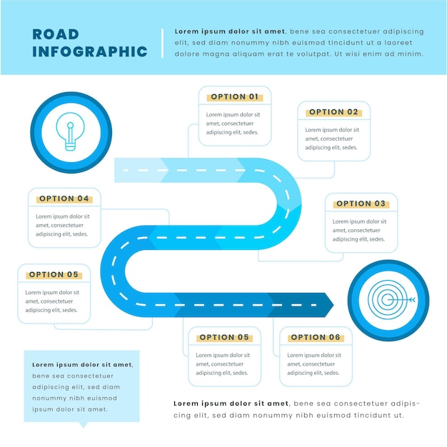 Free Vector flat roadmap infographic template