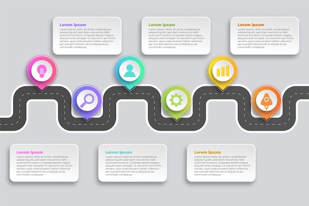 Flat roadmap infographic template