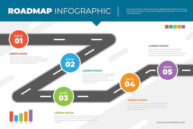 Flat roadmap infographic template