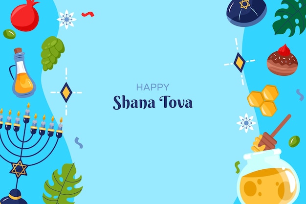 Free Vector flat rosh hashanah background