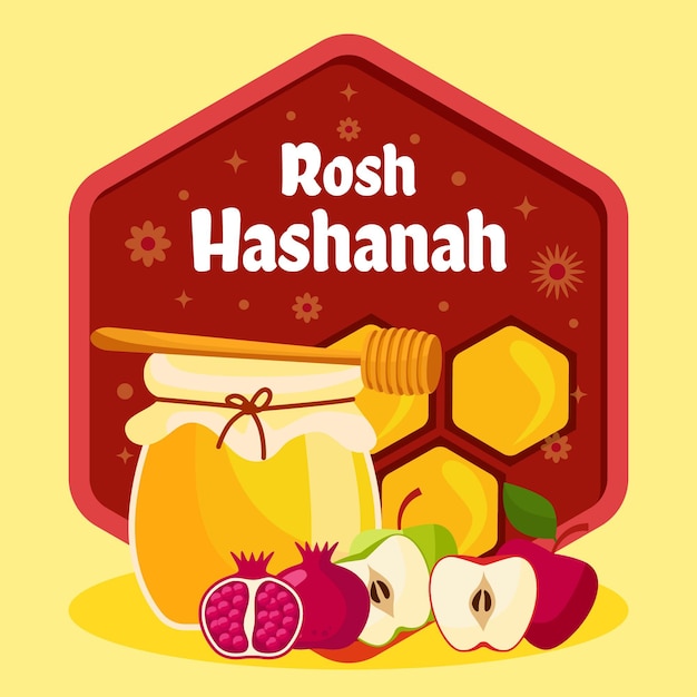 Free Vector flat rosh hashanah concept