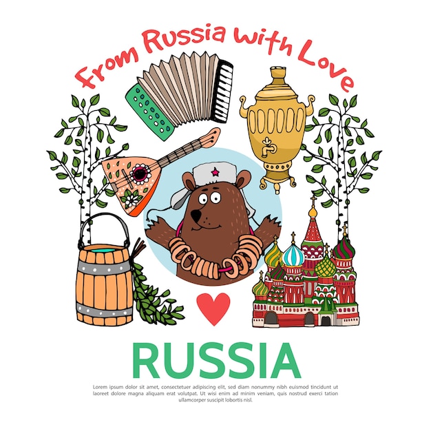 Flat Russia travel concept 