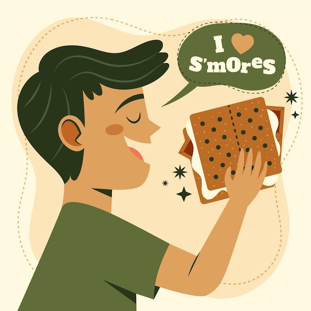 Free Vector flat s'mores dessert illustrated