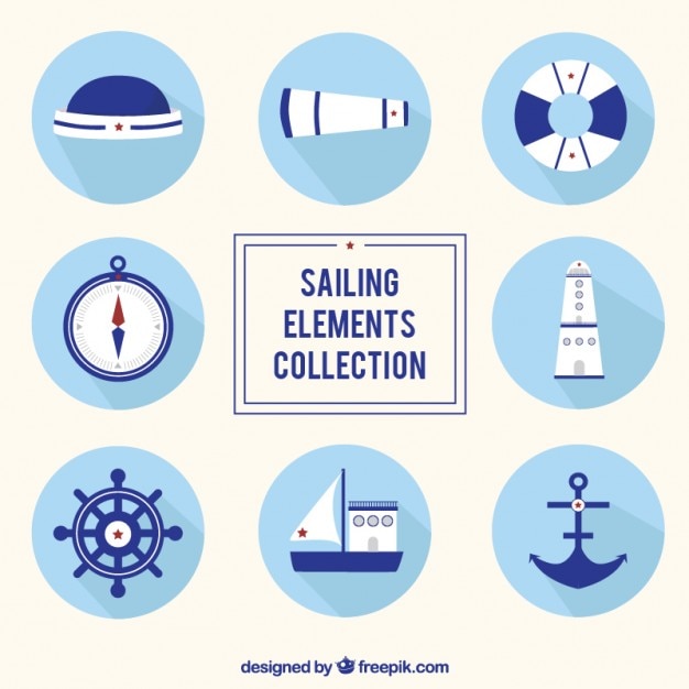 Free Vector flat sailing accessories 