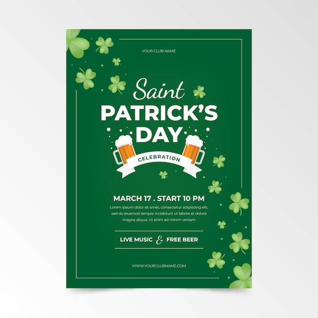 Flat saint patrick's day flyer template