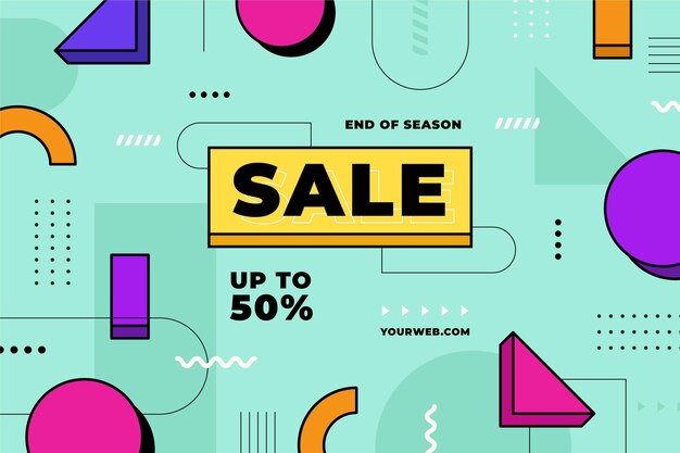 Flat sale background with discount