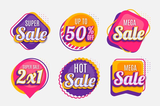 Flat sale badges collection