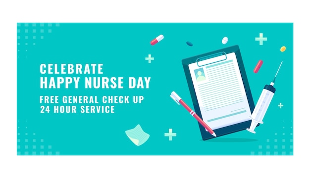 Flat sale banner template for international nurses day celebration