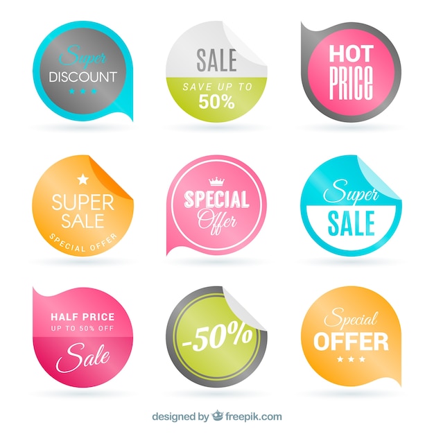 Flat sale label/badge collection