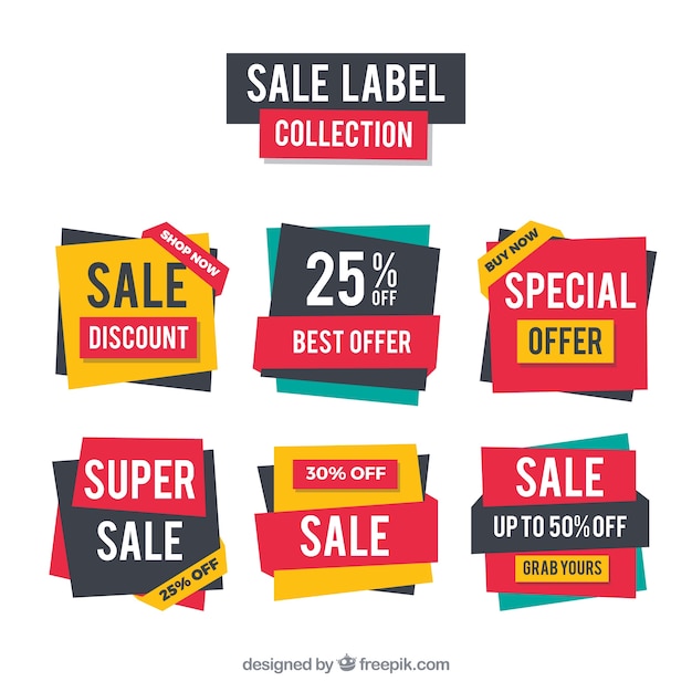 Flat sale label/badge collection