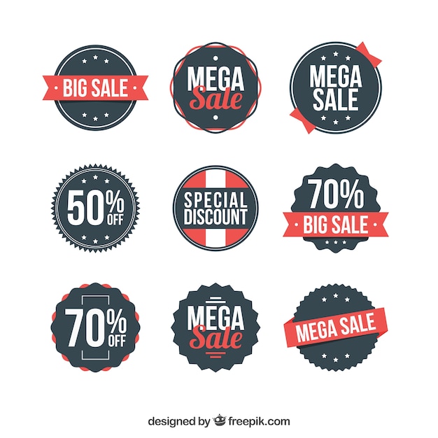 Free Vector flat sale label/badge collection