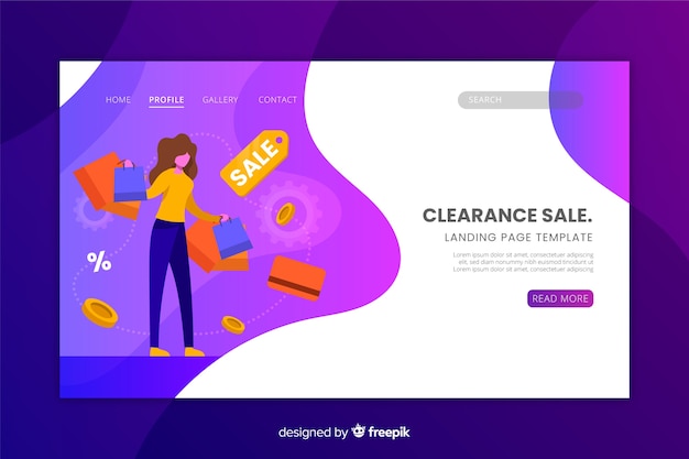 Flat sale landing page template