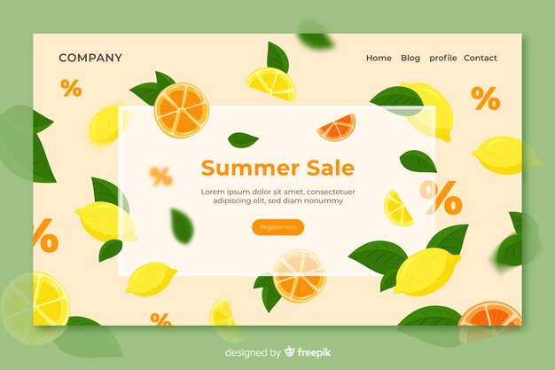 Flat sale landing page template 