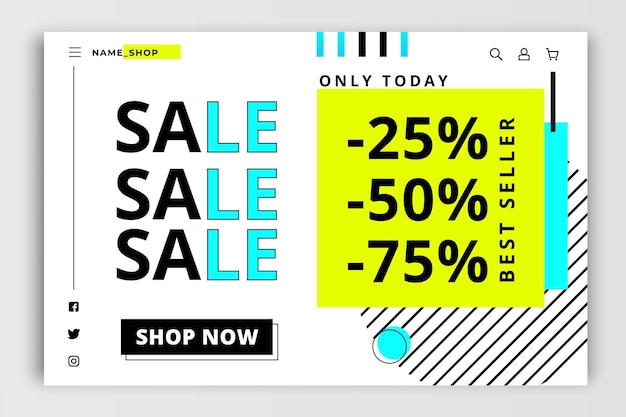 Flat sale landing page template