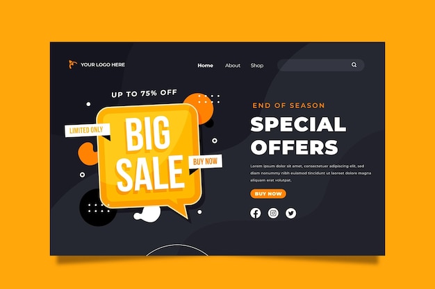 Flat sale landing page template